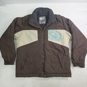 Vintage Gotcha Y2K Snowboarding Ski Insulated Brown Jacket Collared Men's XL EUC